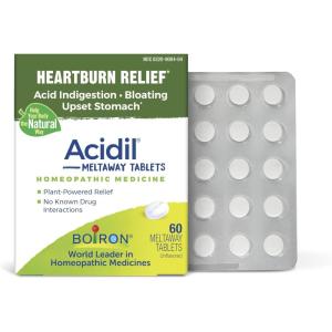 imageBoiron Acidil Tablets for Relief of Acid Reflux Heartburn Indigestion and Upset Stomach  120 Count60 Count Pack of 1