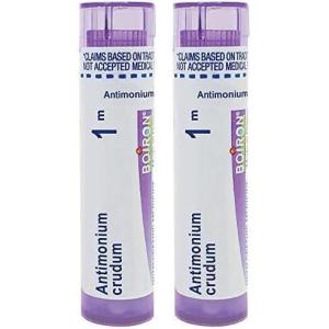 imageBoiron Antimonium Crudum 1M for Indigestion with Nausea from Overeating  80 Pellets80 Pack of 2