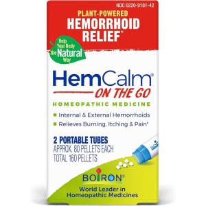 imageBoiron HemCalm On The Go Travel Essential for Hemorrhoid Relief of Pain Itching Swelling or Discomfort  2 Count 160 Pellets