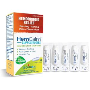 imageBoiron HemCalm Suppositories for Hemorrhoid Relief of Pain Itching Swelling or Discomfort  10 Count Pack of 210 Count Pack of 1