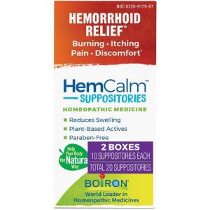 imageBoiron HemCalm Suppositories for Hemorrhoid Relief of Pain Itching Swelling or Discomfort  10 Count Pack of 210 Count Pack of 2
