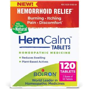 imageBoiron HemCalm Tablets for Hemorrhoid Relief of Pain Itching Swelling or Discomfort  120 Count Pack of 2NonDrowsy