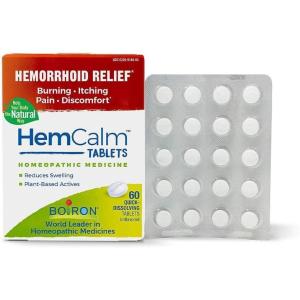 imageBoiron HemCalm Tablets for Hemorrhoid Relief of Pain Itching Swelling or Discomfort  120 Count Pack of 2Unflavored