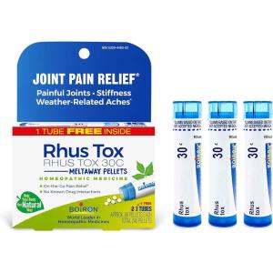 imageBoiron Rhus Tox 30C Homeopathic Medicine for Relief from Joint Pain Muscle Aches Swollen or Stiff Joints and Weather Related Aches  3 Count 240 PelletsMedicine