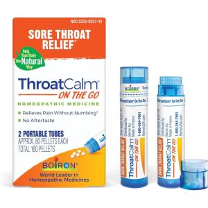 imageBoiron ThroatCalm On The Go Travel Essential for Relief of Sore Throat or Scratchy Red or Dry Throat and Hoarseness  2 Count 160 PelletsMedication