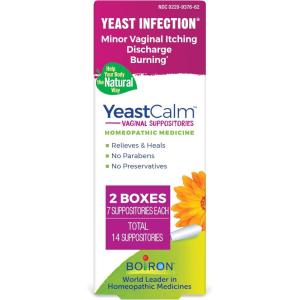 imageBoiron YeastCalm Homeopathic Suppositories for Yeast Infections Burning Discharge and Minor Vaginal Itching  7 Count14 Count