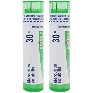 imageBoiron Mercurius Solubilis 1M for Sore Throat with Bad Breath ampamp Excess Salivation  80 PelletsPack of 2