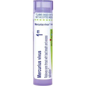 imageBoiron Mercurius Vivus 1M for Sore Throat with Bad Breath ampamp Excess Salivation  80 Pellets1m