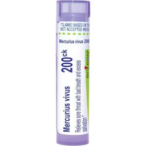 imageBoiron Mercurius Vivus 1M for Sore Throat with Bad Breath ampamp Excess Salivation  80 Pellets200ck