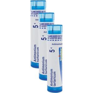 imageBoiron Antimonium Tartaricum 5C for Thick Mucus ampamp Non Productive Cough  80 Pellets80 Pack of 3