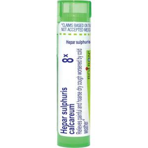 imageBoiron Hepar Sulphuris Calcareum 8X for Painful ampamp Hoarse Dry Cough  80 PelletsWhite