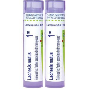 imageBoiron Lachesis Mutus 1M for Hot Flashes from Menopause  80 Pellets80 Count Pack of 2